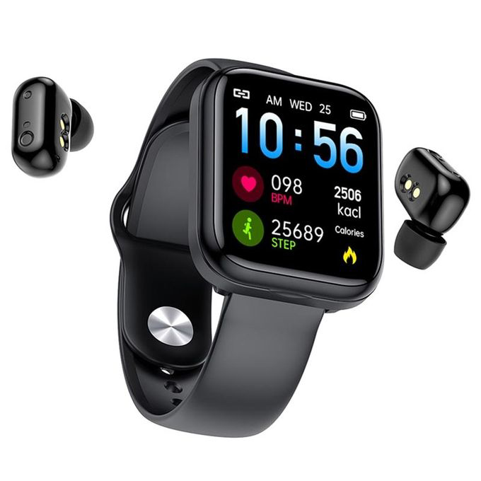 En Montre Connect E Ecouteurs Sans Fil Bluetooth Sports Noir