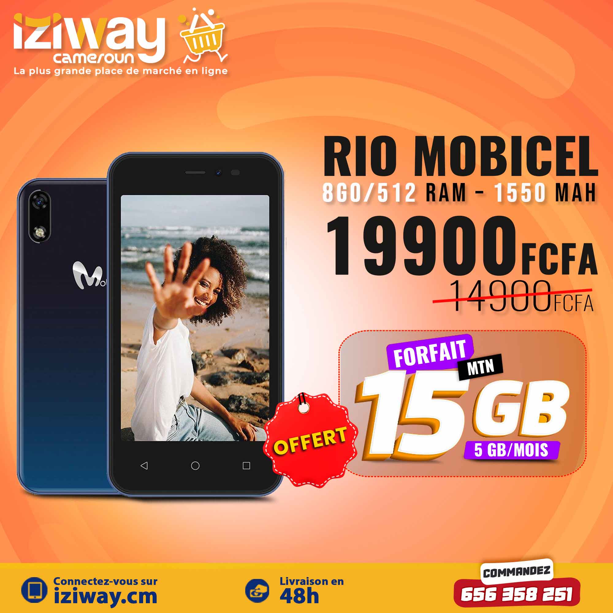 Rio Mobicel Data Mtn Offert - 15GB ( 5GB/ mois )