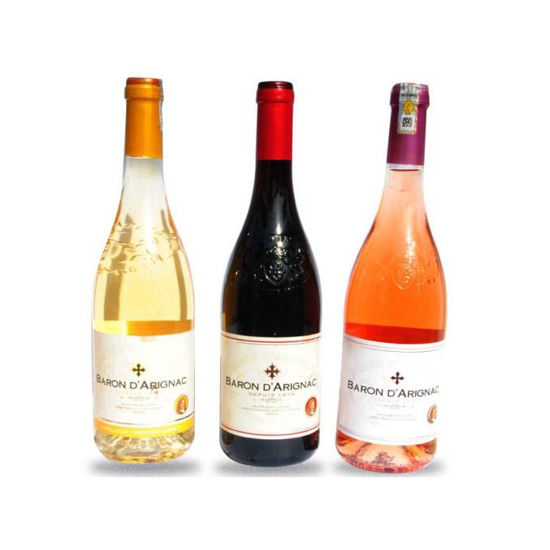 Image sur Pack - Vin Rosé, Blanc Moelleux Et Rouge -12% - 75 cl - 3 Pièces