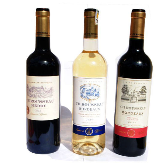 Image sur Pack: Medoc, Bordeaux rouge et Bordeaux blanc moelleux - 75 cl x 3