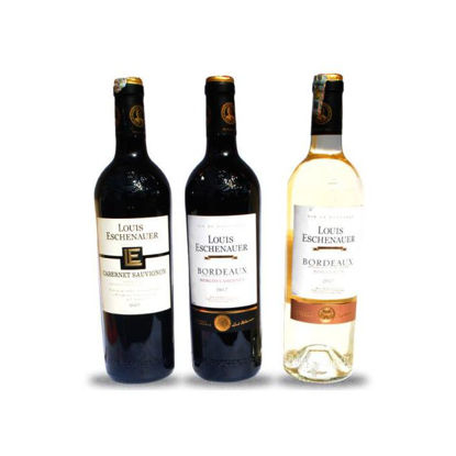 Agrandir l'image de Pack Bordeaux et Cabernet Sauvignon - Louis Eschenauer - Rouge et Blanc - 75cl X3 Image de Pack Bordeaux et Cabernet Sauvignon - Louis Eschenauer - Rouge et Blanc - 75cl X3