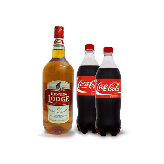 Image sur Whisky Scotch Hunting Lodge - 1,5L - 40% + 2 Bouteilles de Coca-Cola - 1L