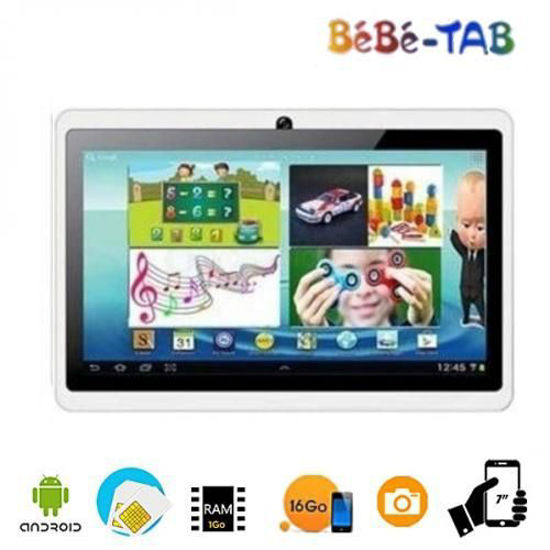 Tablette Educative Pour Enfant B42 16 Go Hdd 1 Go Ram Blanc Pochette Protege Ecran Applications