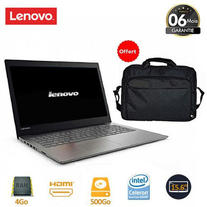 Agrandir l'image de Ideapad 330-15IGM - 15,6" - Intel Celeron N4000 1,1 GHz - 500 Go HDD - 4 Go RAM - Free Dos - Gris - 6 Mois + Sac Image de Ideapad 330-15IGM - 15,6" - Intel Celeron N4000 1,1 GHz - 500 Go HDD - 4 Go RAM - Free Dos - Gris - 6 Mois + Sac