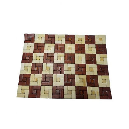 Image de Sous-Plat En Bois Traité - 4 Pièces - Marron Et Beige