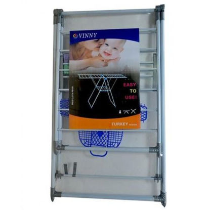 Image de Séchoir A Linge Pliable - Blanc Et Bleu