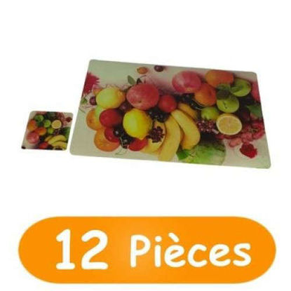 Set de table + Sous-Verre - 12 Pièces - Multicolore-iziwaycameroun Set de table + Sous-Verre - 12 Pièces - Multicolore