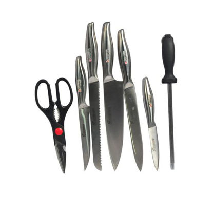 Image de Set De Cuisine S630-8 - 8 Pièces - Noir Et Gris Argent