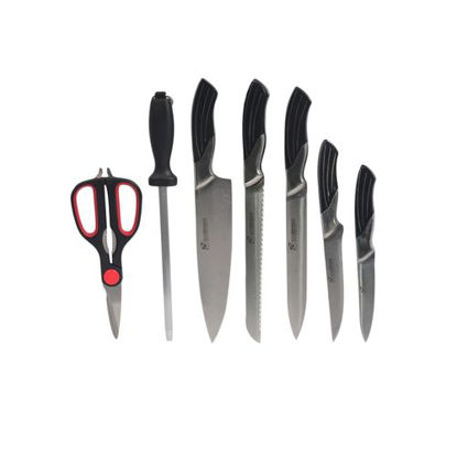 Image de Set De Cuisine T720-8 - 7 Pièces - Noir Et Gris Argent