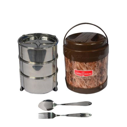 Image de Gamelle Isotherme 7205/3 - 2,5L + Couverts De Table - Marron