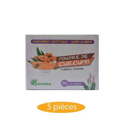 Agrandir l'image de Poudre De Curcuma - 5 Pièces - 20 Sachets - 80grs Image de Poudre De Curcuma - 5 Pièces - 20 Sachets - 80grs