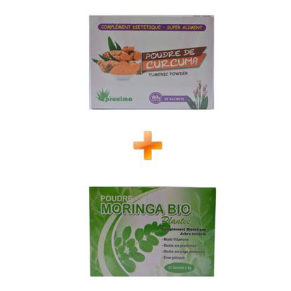 Agrandir l'image de Poudre De Moringa Bio - 30 Sachets - 240grs + Poudre De Curcuma - 20 Sachets - 80grs Image de Poudre De Moringa Bio - 30 Sachets - 240grs + Poudre De Curcuma - 20 Sachets - 80grs