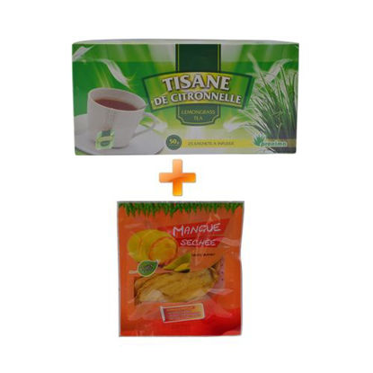 Agrandir l'image de Tisane De Citronnelle - 25 Sachets - 50grs + Mangue Sechée - 50grs Image de Tisane De Citronnelle - 25 Sachets - 50grs + Mangue Sechée - 50grs