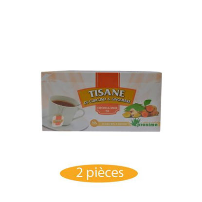 Agrandir l'image de Tisane De Curcuma Et Gimgembre - 2 Pièces - 25 Sachets - 50g Image de Tisane De Curcuma Et Gimgembre - 2 Pièces - 25 Sachets - 50g