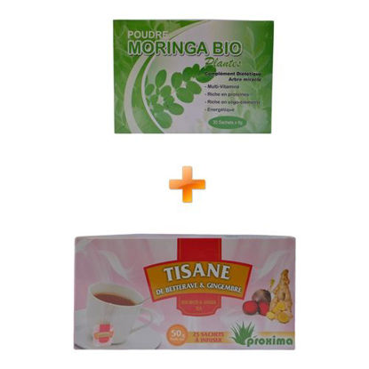 Agrandir l'image de Poudre De Moringa Bio - 30 Sachets - 240g + Tisane De Betterave Et Gingembre - 25 Sachets - 50g Image de Poudre De Moringa Bio - 30 Sachets - 240g + Tisane De Betterave Et Gingembre - 25 Sachets - 50g