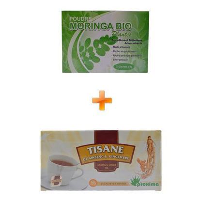 Poudre De Moringa Bio - 30 Sachets - 240grs + Tisane De Ginseng & Gimgembre - 25 Sachets - 50grs-iziwaycameroun Poudre De Moringa Bio - 30 Sachets - 240grs + Tisane De Ginseng & Gimgembre - 25 Sachets - 50grs