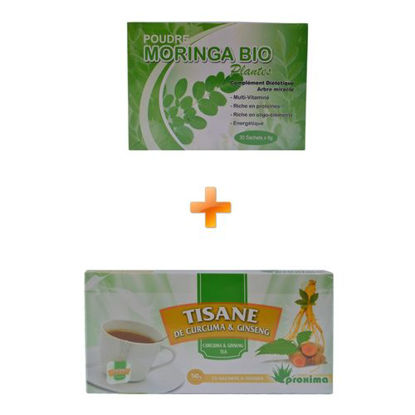 Agrandir l'image de Poudre De Moringa Bio - 30 Sachets - 240grs + Tisane De Curcuma & Ginseng - 25 Sachets - 50grs Image de Poudre De Moringa Bio - 30 Sachets - 240grs + Tisane De Curcuma & Ginseng - 25 Sachets - 50grs