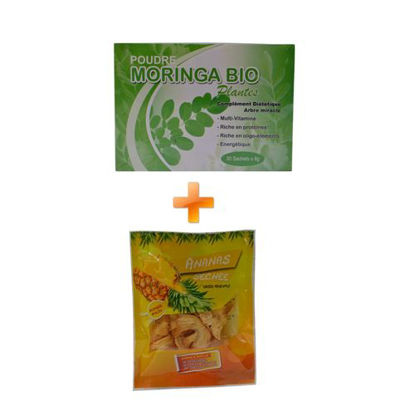 Agrandir l'image de Poudre De Moringa Bio - 30 Sachets - 240grs + Ananas Seché - 50grs Image de Poudre De Moringa Bio - 30 Sachets - 240grs + Ananas Seché - 50grs