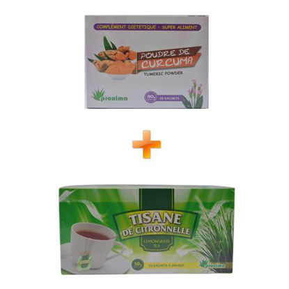 Agrandir l'image de Tisane De Citronnelle - 25 Sachets - 50grs + Poudre De Curcuma - 20 Sachets - 80grs Image de Tisane De Citronnelle - 25 Sachets - 50grs + Poudre De Curcuma - 20 Sachets - 80grs