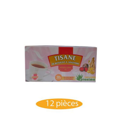Agrandir l'image de Tisane De Betterave & Gimgembre - 12 Pièces - 25 Sachets - 50grs Image de Tisane De Betterave & Gimgembre - 12 Pièces - 25 Sachets - 50grs