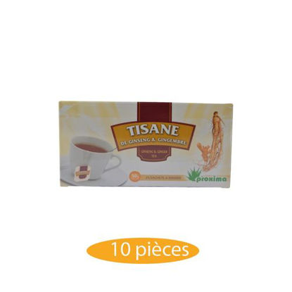 Agrandir l'image de Tisane De Ginseng & Gimgembre - 10 Pièces - 25 Sachets - 50grs Image de Tisane De Ginseng & Gimgembre - 10 Pièces - 25 Sachets - 50grs