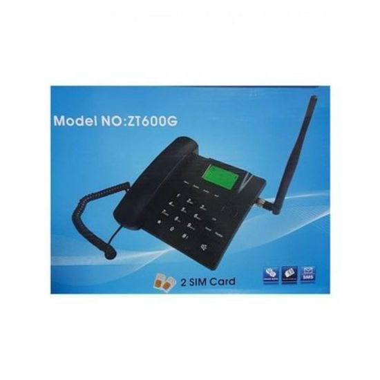 Téléphone Fixe Sans Fil - GSM - ZT600G - Double Carte SIM - Noir