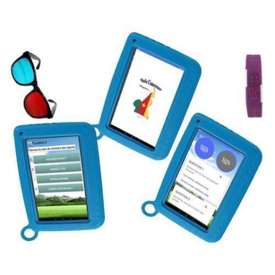 Image sur Tablette Éducative Pour Enfant - 16 Go HDD - 1 G0 Ram + Pochette + Protège écran + applications - Bleu +1 Cadeau surprise offert
