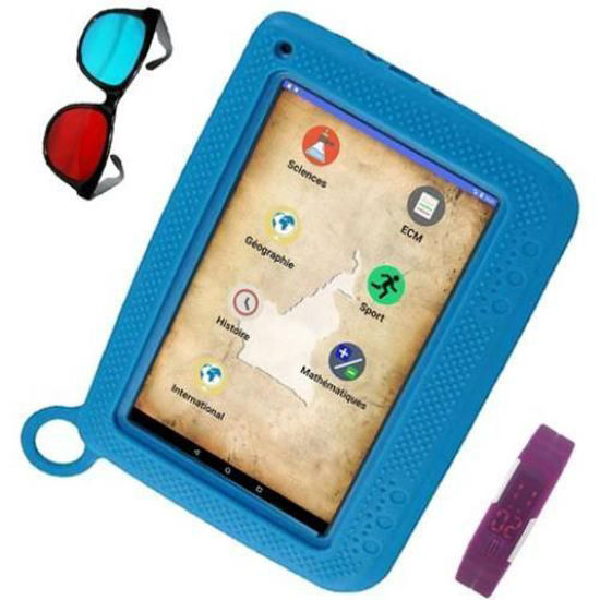 Image sur Tablette Éducative Pour Enfant - 16 Go HDD - 1 G0 Ram + Pochette + Protège écran + applications - Bleu +1 Cadeau surprise offert