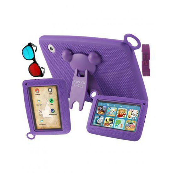 Image sur Tablette Éducative Pour Enfant - 16 Go HDD - 1 Go RAM - Violet + Pochette + Protège-Ecran + Applications