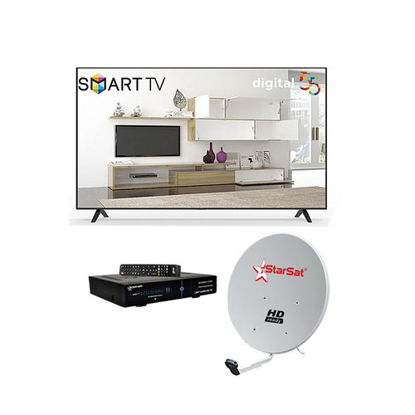 Agrandir l'image de Smart TV LED Android - 55 Pouces - Noir - 24 Mois + KIT Satellite - Plus de 100 chaînes gratuites Image de Smart TV LED Android - 55 Pouces - Noir - 24 Mois + KIT Satellite - Plus de 100 chaînes gratuites
