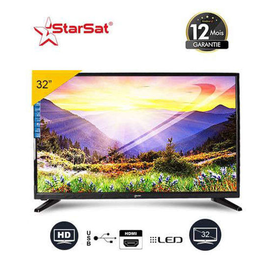 TV LED 32" - Starsat - 32LEST2 - HD - Décodeur Intégré - Noir - 12 Mois