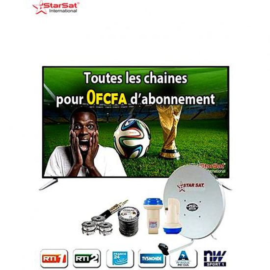 Image sur TV LED 43" - Décodeur Intégré - FULL HD 1080p - Noir - 24 Mois + Kit Satellite