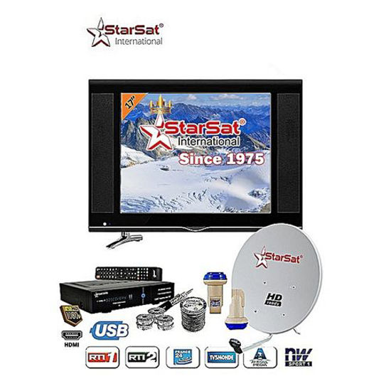 Image sur TV LED Ultra Slim - 17 Pouces - Noir - 12 Mois + Kit Satellite Star Sat