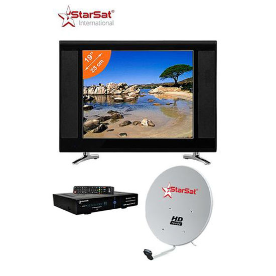 Image sur TV LED Ultra Slim - 19 Pouces - Noir - 24 Mois + KIT Satellite - Plus de 100 chaînes gratuites + Installation Gratuite