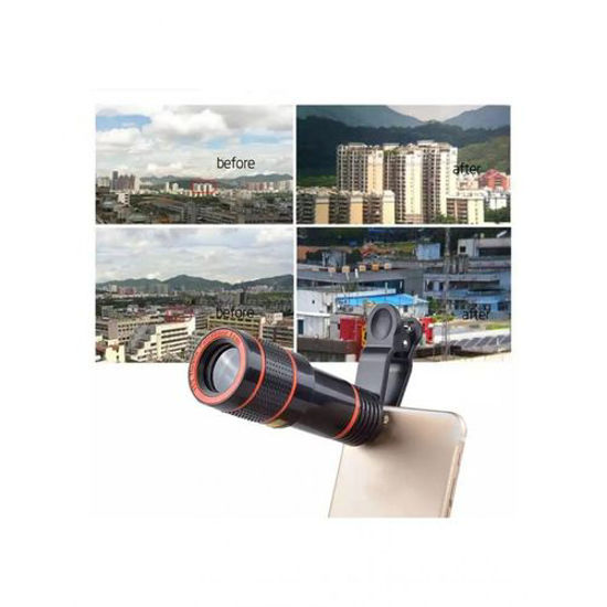 Lentille universelle de télescope de zoom optique de zoom 12X de téléphone  portable avec le clip