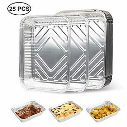 Image de Barquette alimentaire en aluminuim 890ml avec couvercle - 25 pièces - Gris