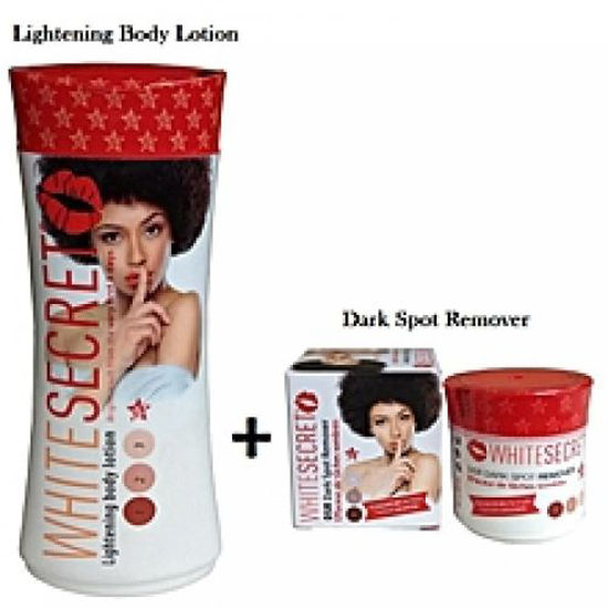 Image sur Lotion Eclaircissante unifiante + creme de visage contre boutons et taches noirs- 500 ml - 80g