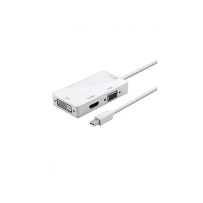 Image de Convertisseur Adaptateur 3 en 1 Type C Vers HDMI VGA Et DVI - Blanc