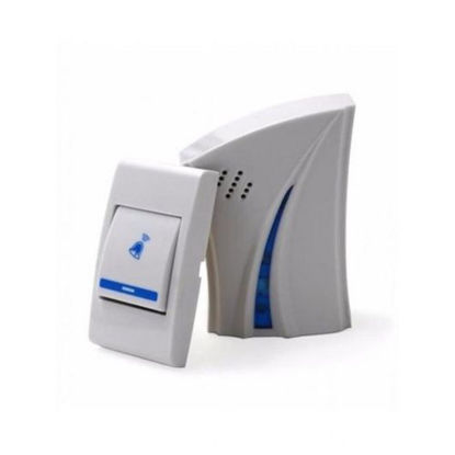 Image de Sonnerie de contrôle à Distance Sans Fil Avec Télécommande  Portée 100 m - Blanc