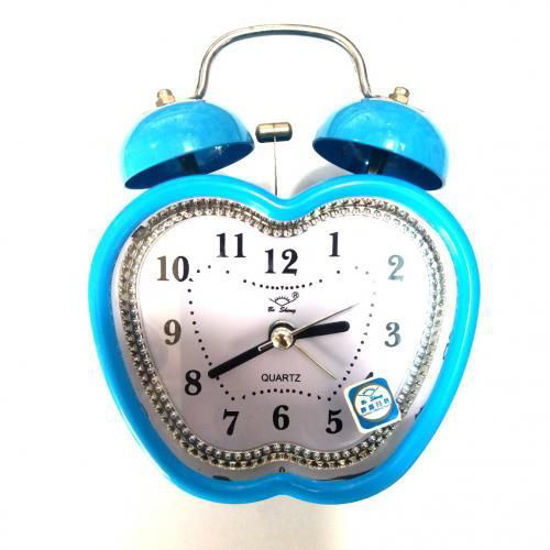 Horloge analogique avec réveil retro a double cloche d'alarme - bleu