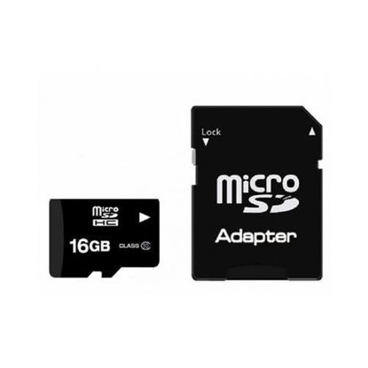 Image de Carte Mémoire MicroSDHC Avec Adaptateur - 16Go - Noir