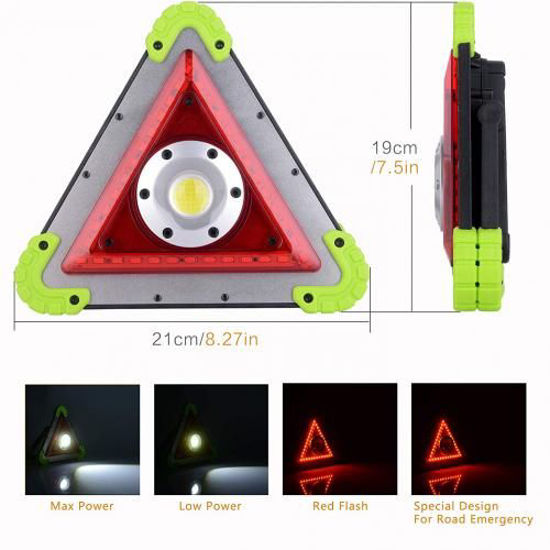 Image sur triangle de signalisation routière LED à batterie  Rechargeable Imperméable
