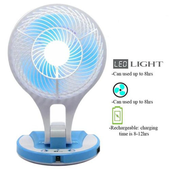 Image sur Mini Ventilateur rechargeable Avec Eclairage LED JR-5580 - Multi-couleur