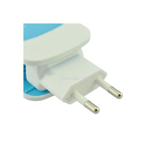 Image sur Rallonge Electrique 3 En 1 Dual USB - Bleu Et Blanc
