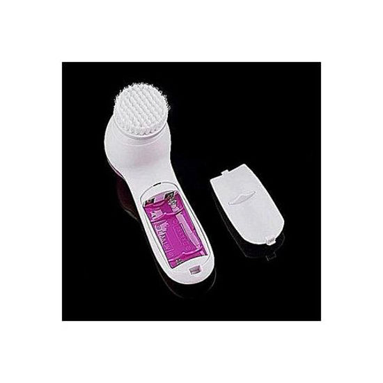 Image sur Brosse Electrique  Pour  Nettoyage De visage 5 En 1 - Rose Et Blanc