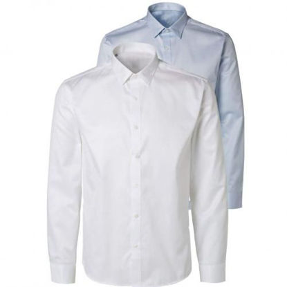 Image de Chemise En Coton - 2 Pièces - Blanc Et Bleu Ciel