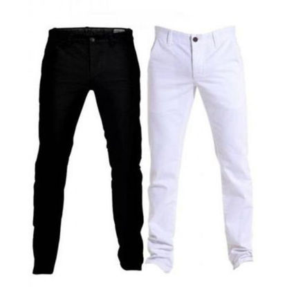 Pantalons Chino - 2 Pièces - Noir et Blanc-iziwaycameroun