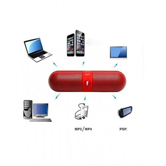 Image sur Haut-parleur Bluetooth F-808 Multi Fonction, Carte SD, Sortie USB, Radio FM - Rouge