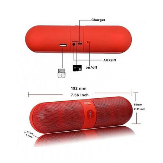 Image sur Haut-parleur Bluetooth F-808 Multi Fonction, Carte SD, Sortie USB, Radio FM - Rouge