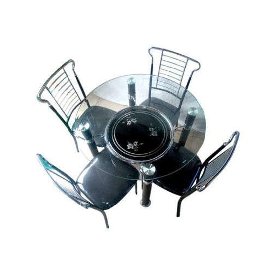 Salle à manger vitrée  - 4 chaises - Noir